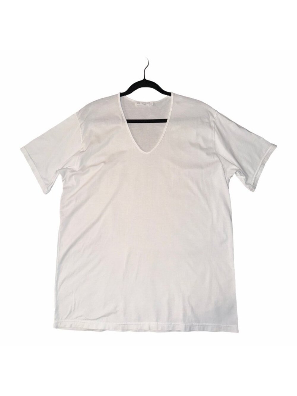 Sunspel England T-Shirt Mens Sz XL White V-Neck Blank Basic Short Sleeve Cotton